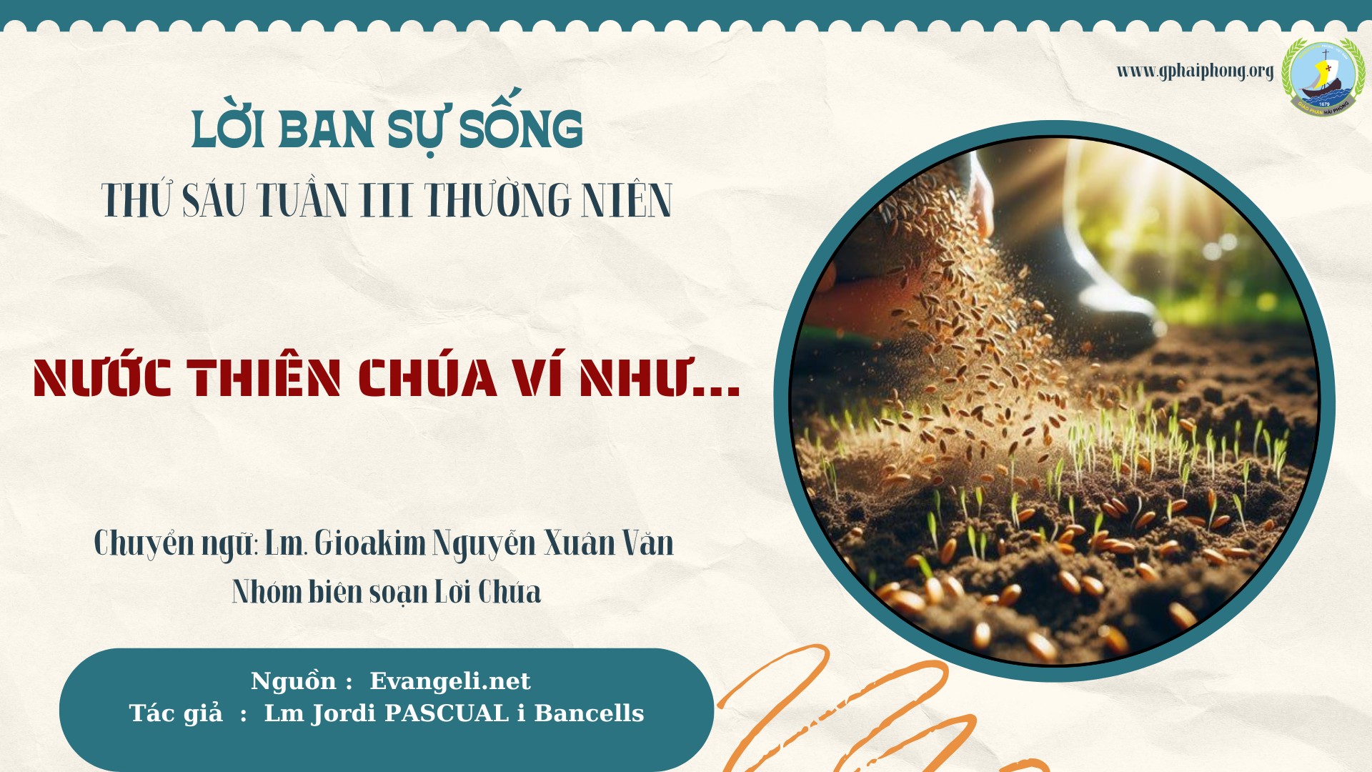 Lời ban Sự sống: Nước Thiên Chúa ví như_Thứ Sáu Tuần III mùa Thường niên